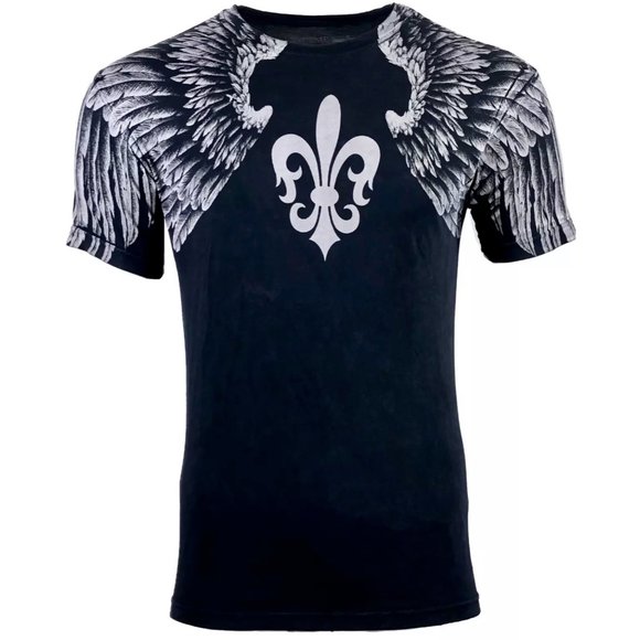 Xtreme Couture Affliction Men's T-Shirt AEROSMITH Black Wings Biker Tattoo MMA - Picture 2 of 5